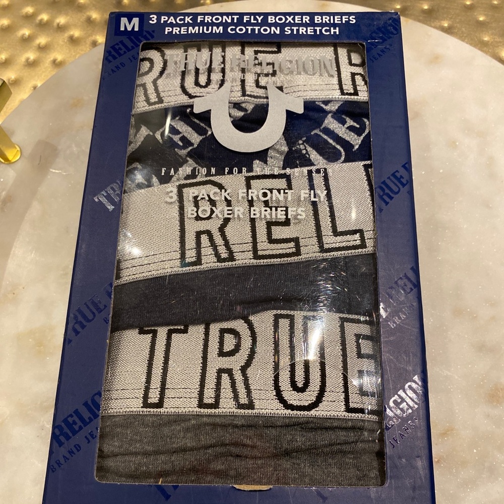 Men True Religion 3 Pack Front Fly Boxer Briefs